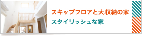 スキップフロアと大収納の家 スタイリッシュな家